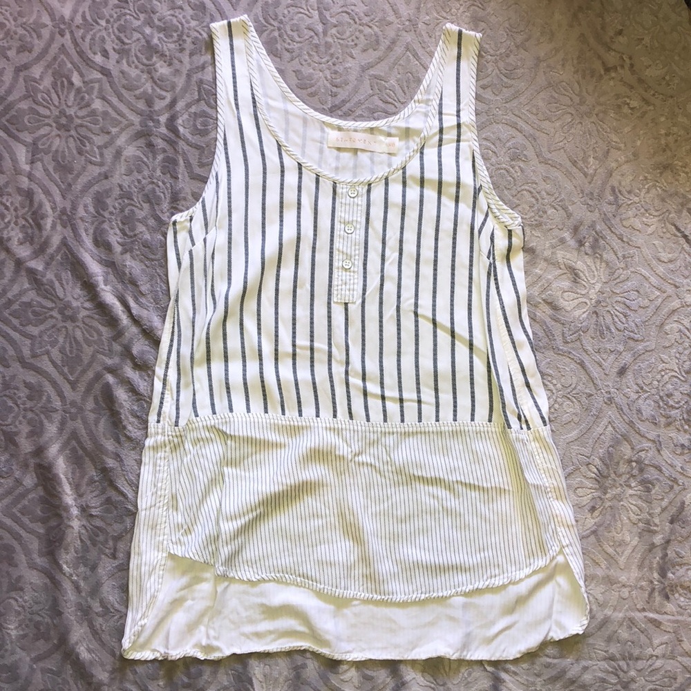 2/$20 Denim and White Striped Top